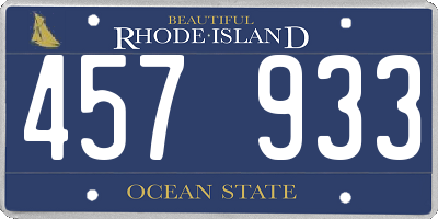 RI license plate 457933