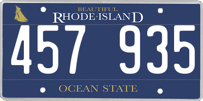 RI license plate 457935