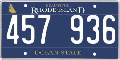 RI license plate 457936