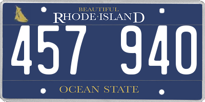 RI license plate 457940
