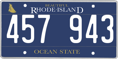 RI license plate 457943