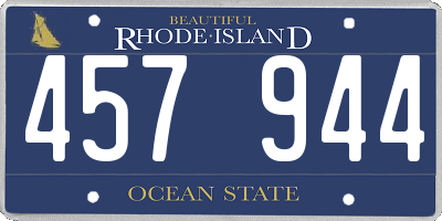 RI license plate 457944