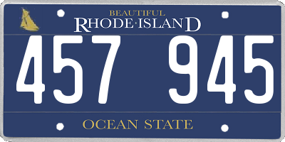 RI license plate 457945