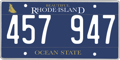 RI license plate 457947