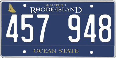 RI license plate 457948