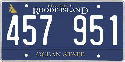 RI license plate 457951