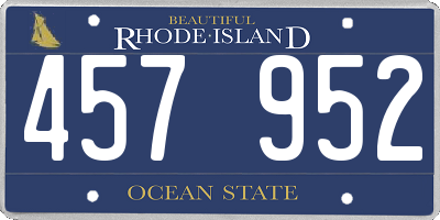 RI license plate 457952