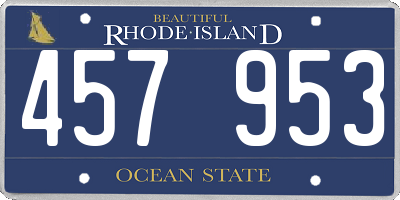 RI license plate 457953