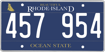RI license plate 457954