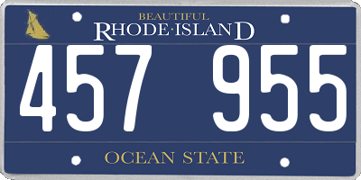 RI license plate 457955