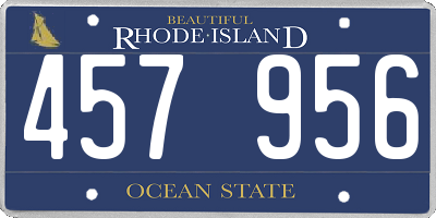 RI license plate 457956