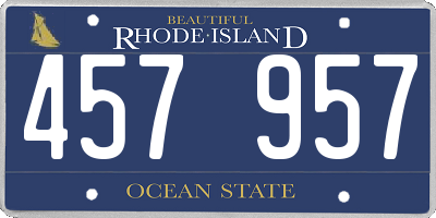 RI license plate 457957