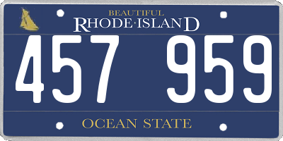 RI license plate 457959