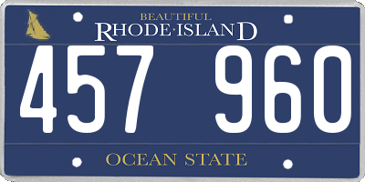 RI license plate 457960