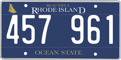 RI license plate 457961