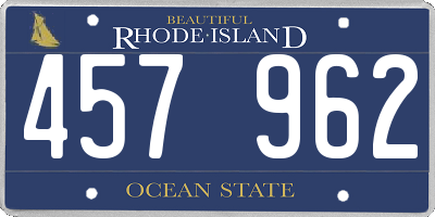 RI license plate 457962