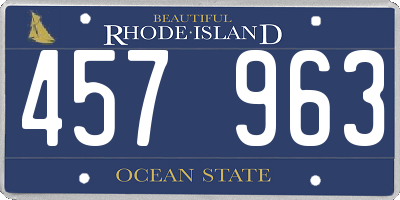 RI license plate 457963