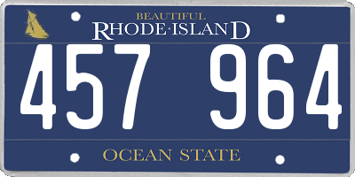RI license plate 457964