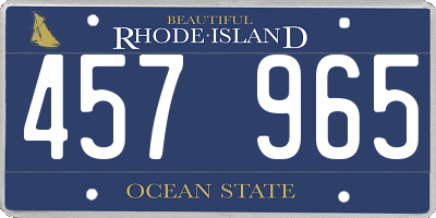 RI license plate 457965