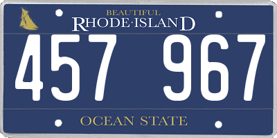 RI license plate 457967