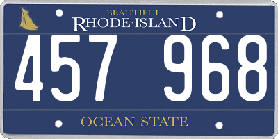 RI license plate 457968