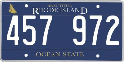 RI license plate 457972