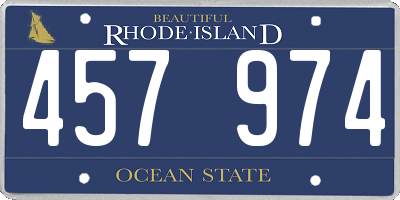 RI license plate 457974