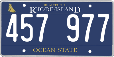 RI license plate 457977