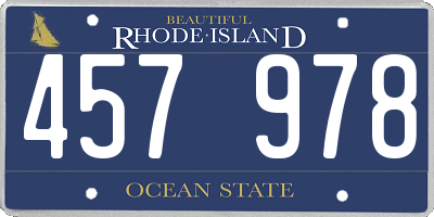 RI license plate 457978