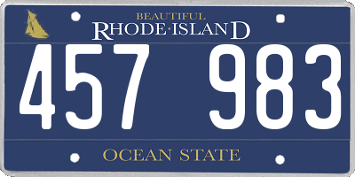 RI license plate 457983