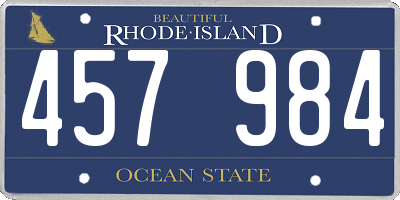 RI license plate 457984