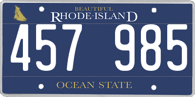 RI license plate 457985