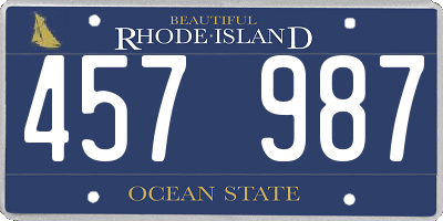RI license plate 457987