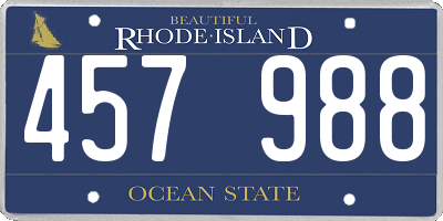 RI license plate 457988