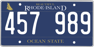 RI license plate 457989