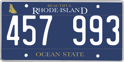 RI license plate 457993