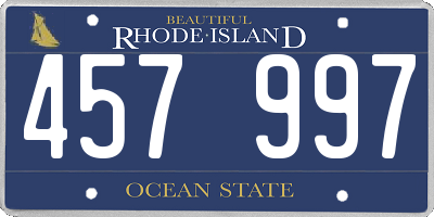 RI license plate 457997