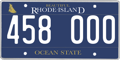 RI license plate 458000