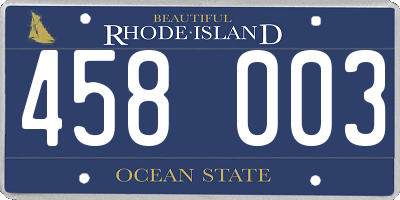 RI license plate 458003