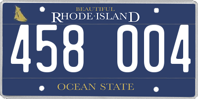 RI license plate 458004