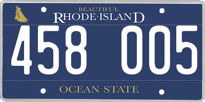 RI license plate 458005