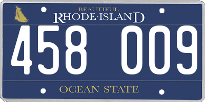 RI license plate 458009