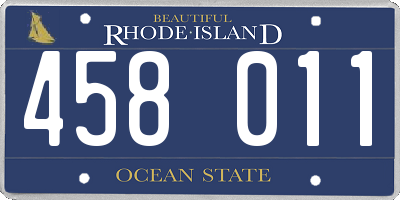 RI license plate 458011
