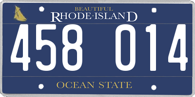 RI license plate 458014
