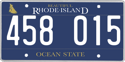 RI license plate 458015