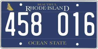 RI license plate 458016