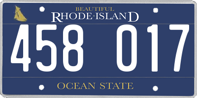 RI license plate 458017