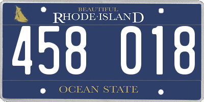 RI license plate 458018