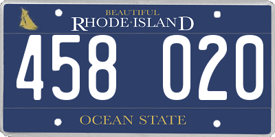 RI license plate 458020