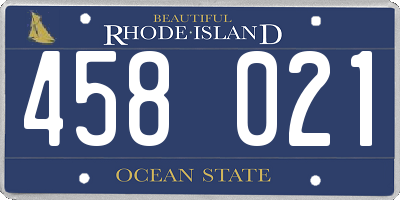 RI license plate 458021